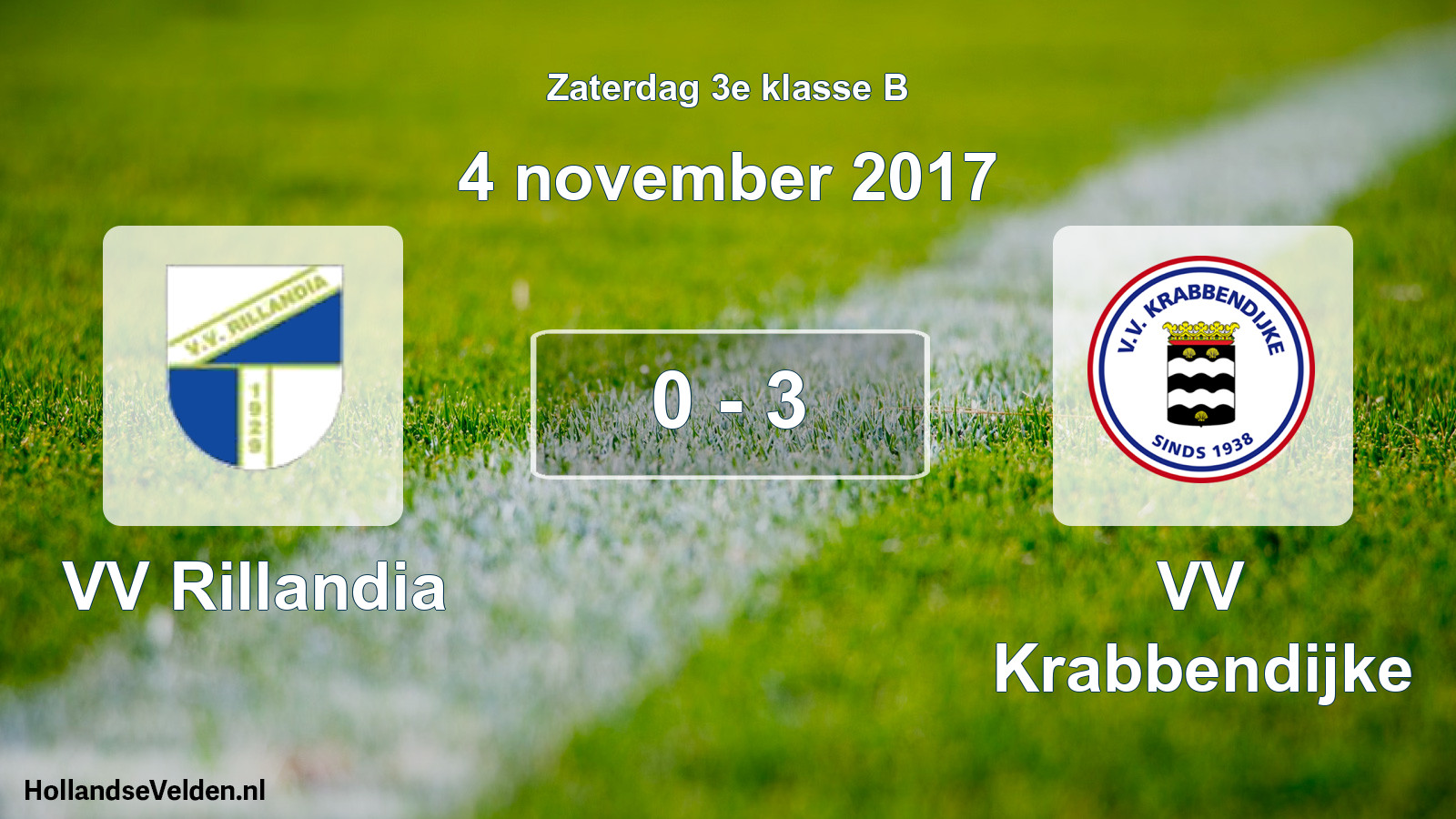 Total number of matches played: VV Rillandia - VV Krabbendijke 0 - 3 (4 November 2017)