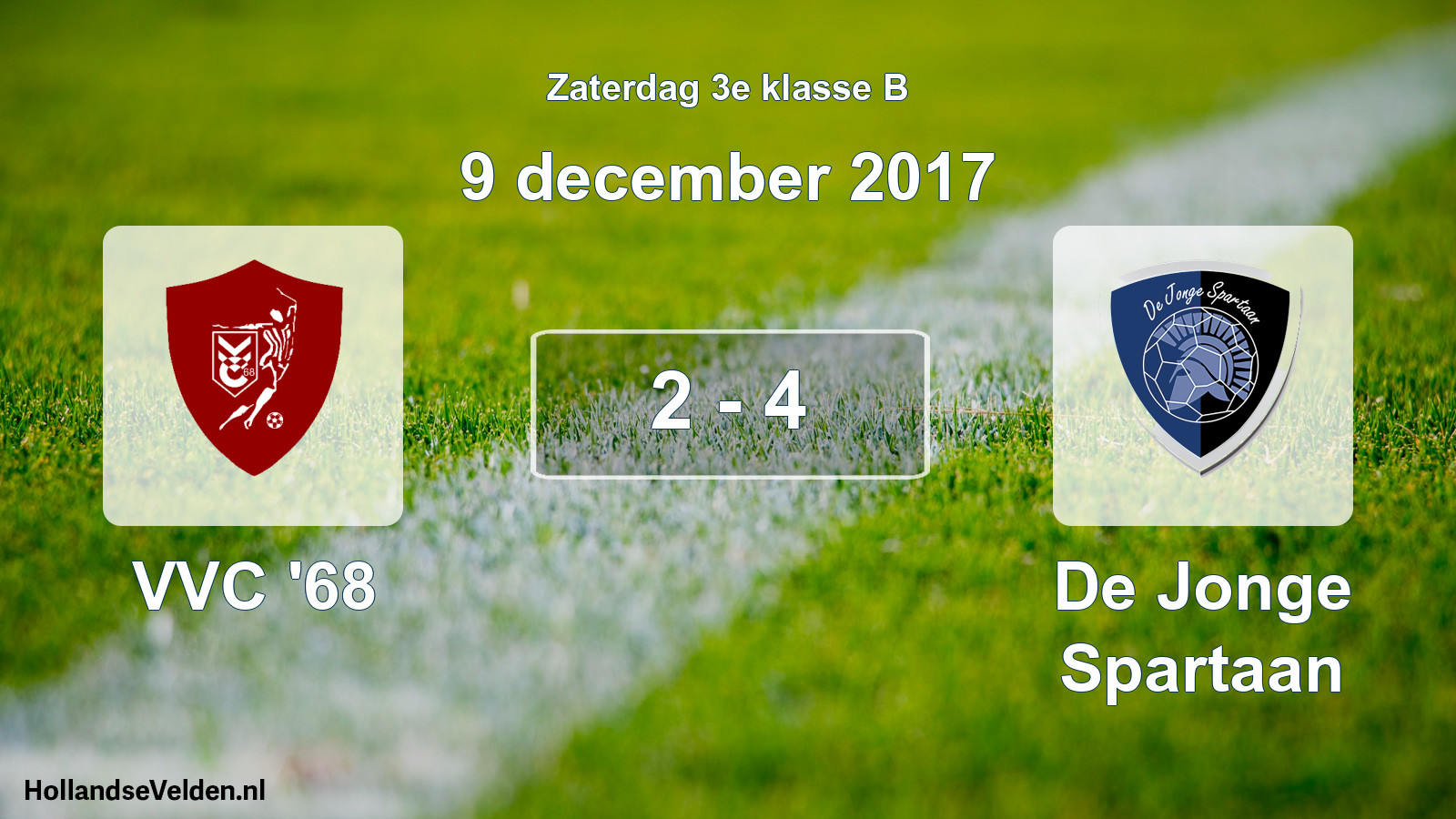 Total number of matches played: VVC '68 - De Jonge Spartaan 2 - 4 (9 December 2017)