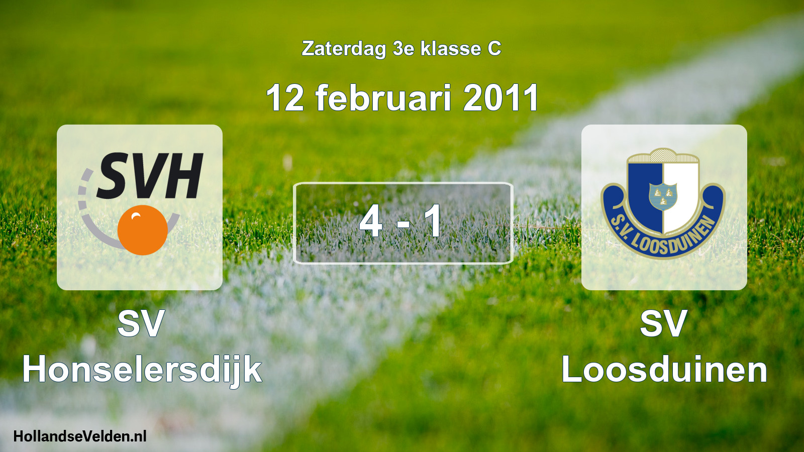Total number of matches played: SV Honselersdijk - SV Loosduinen 4 - 1 (12 February 2011)