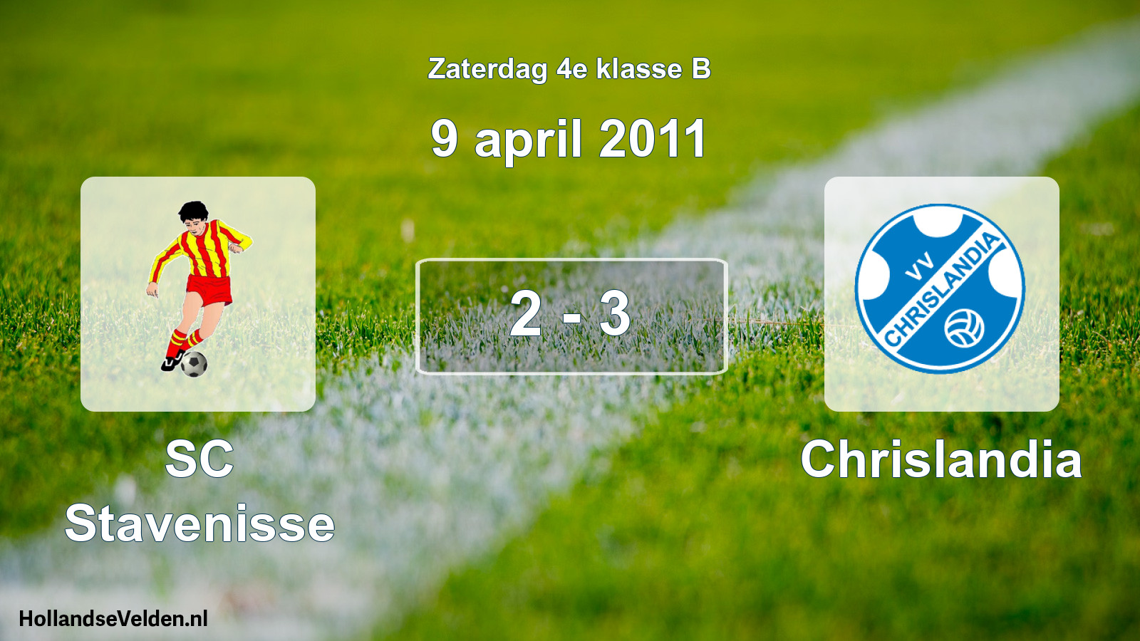 Total number of matches played: SC Stavenisse - Chrislandia 2 - 3 (9 April 2011)
