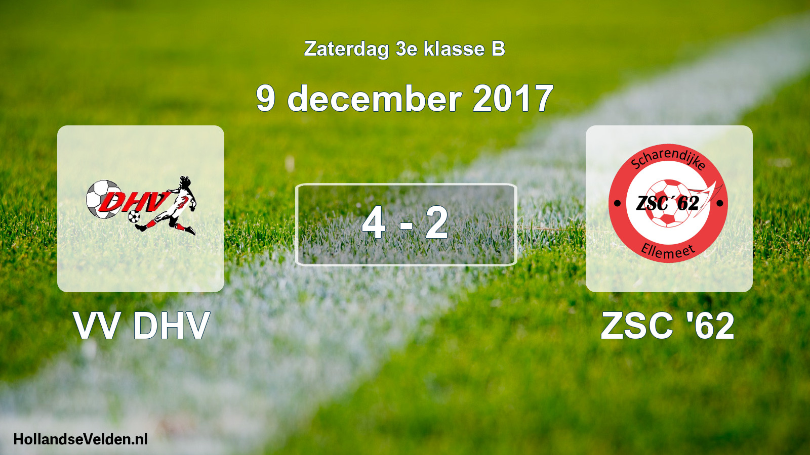 Total number of matches played: VV DHV - ZSC '62 4 - 2 (9 December 2017)