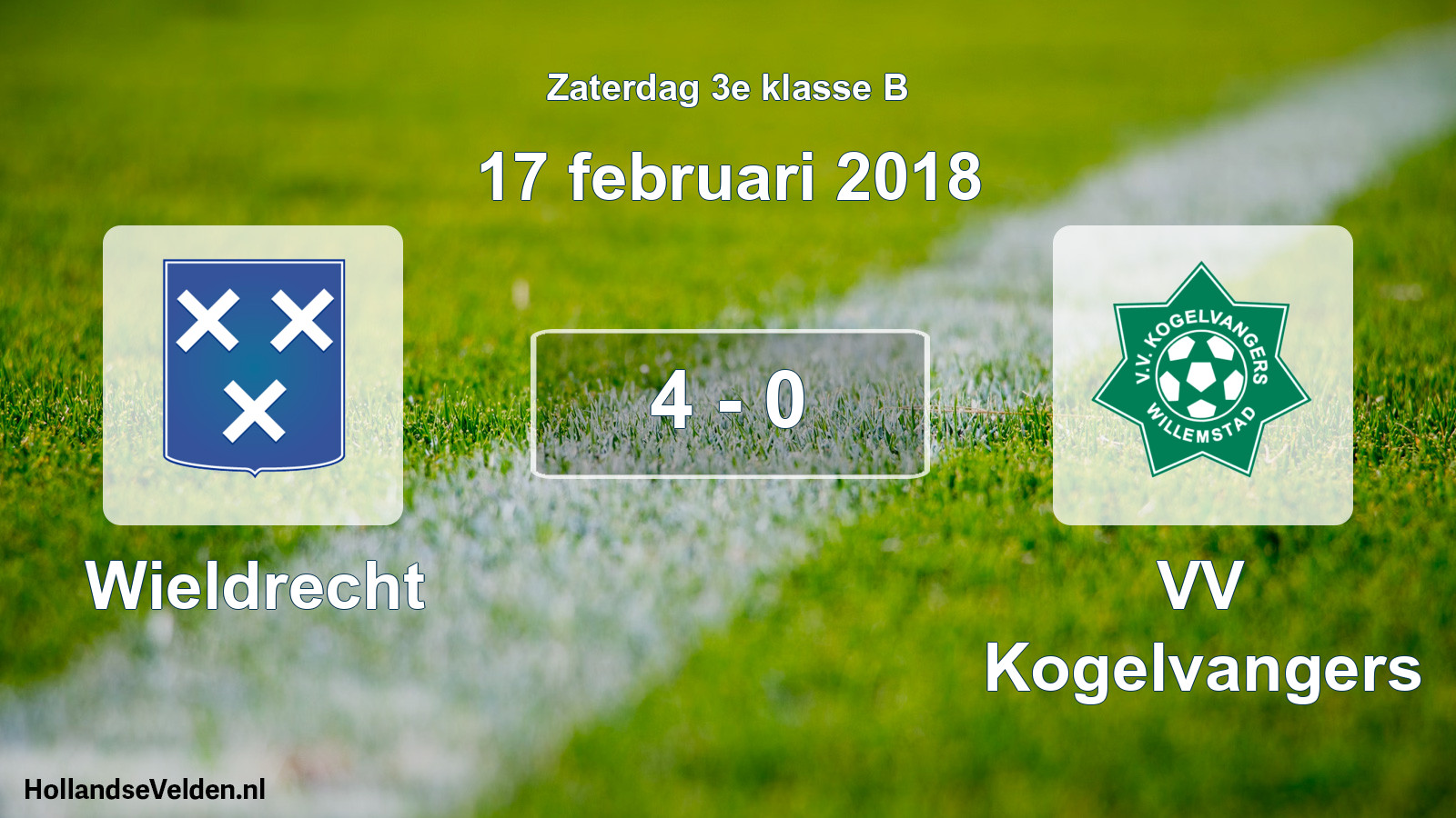 Total number of matches played: Wieldrecht - VV Kogelvangers 4 - 0 (17 February 2018)