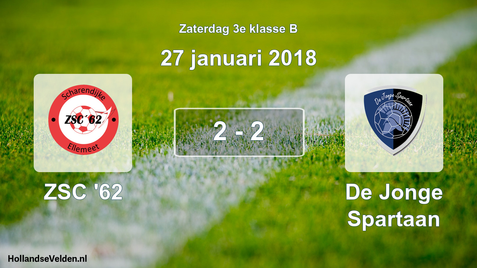 Total number of matches played: ZSC '62 - De Jonge Spartaan 2 - 2 (27 January 2018)