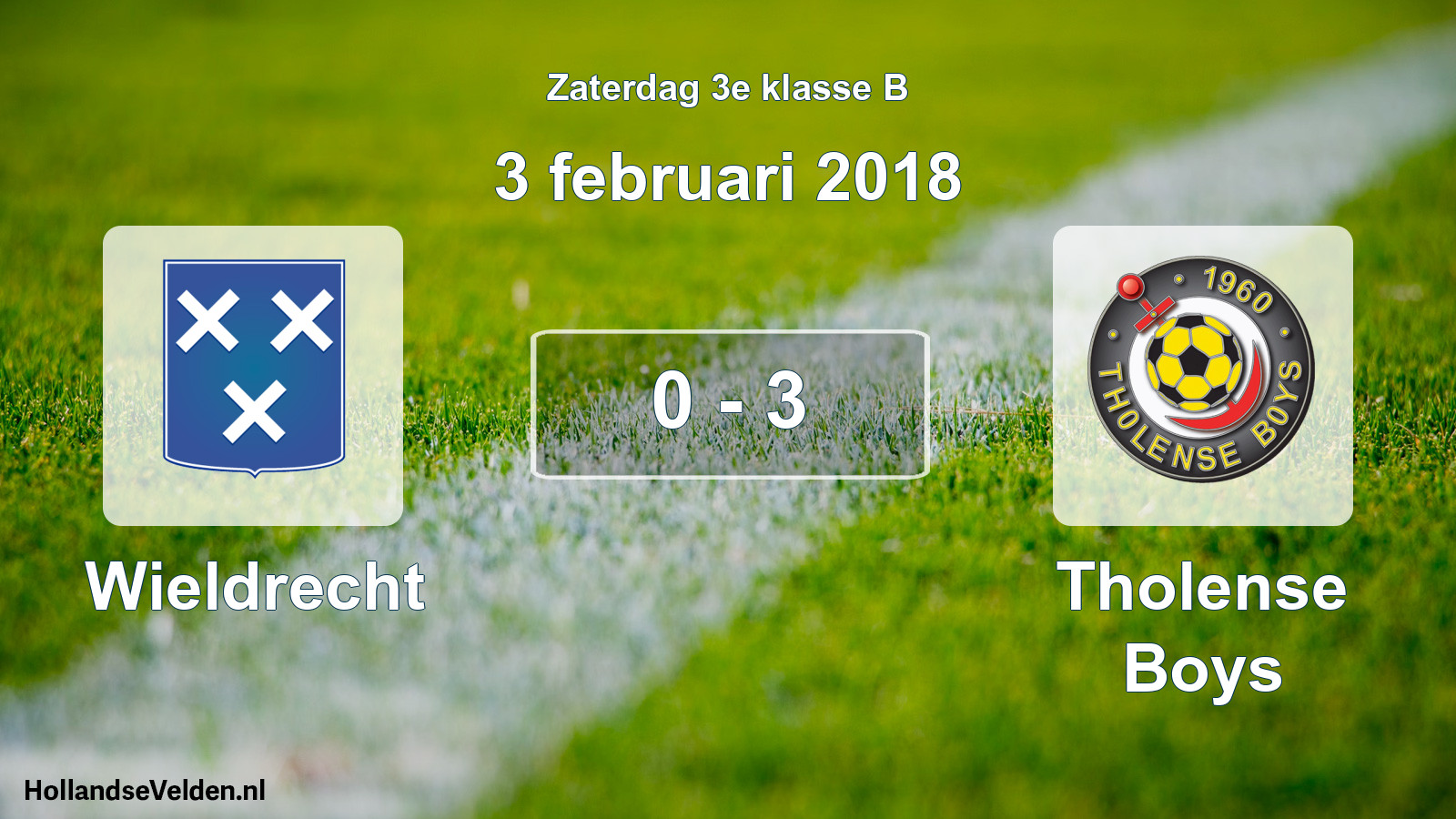 Total number of matches played: Wieldrecht - Tholense Boys 0 - 3 (3 February 2018)