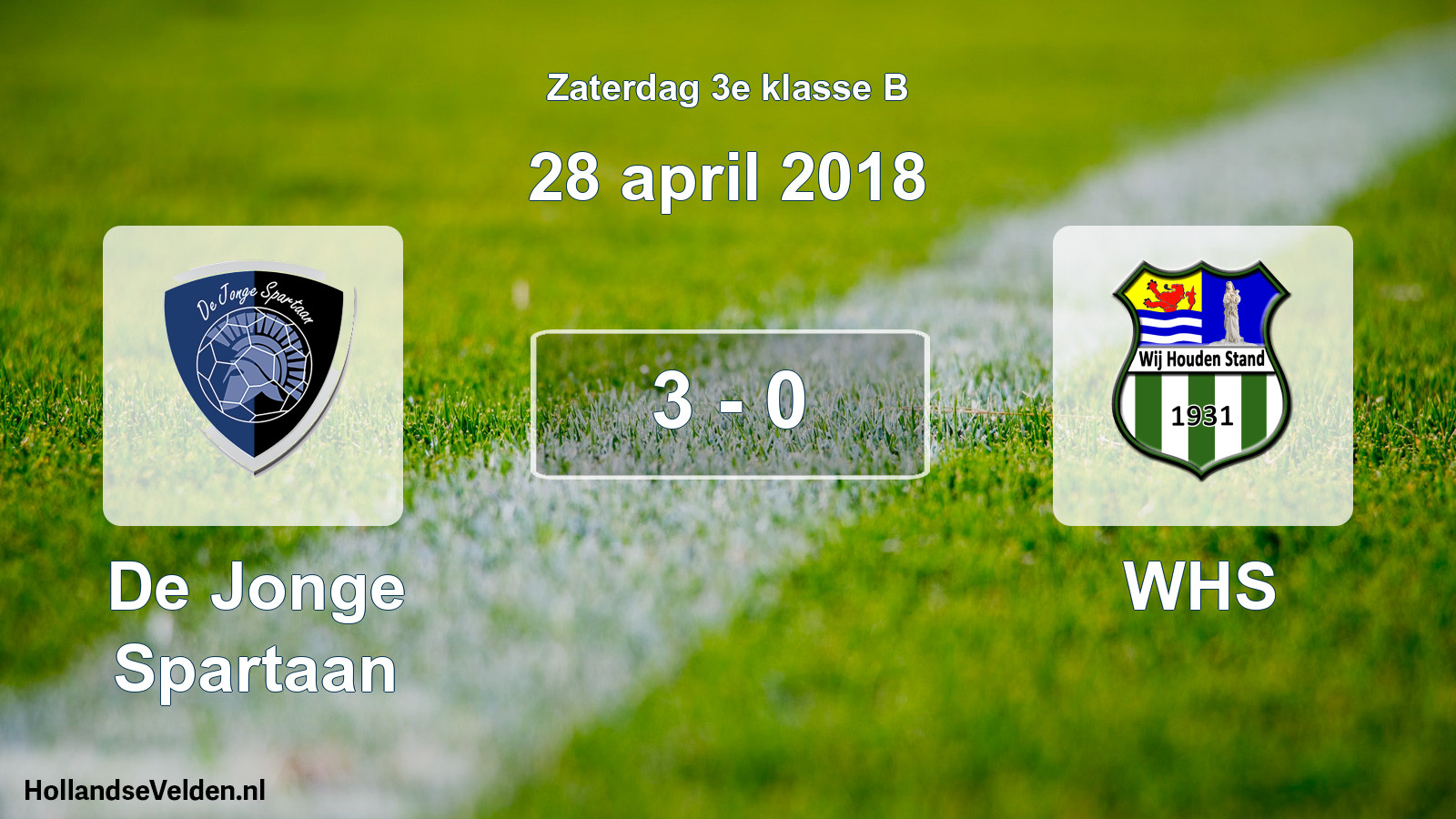 Total number of matches played: De Jonge Spartaan - WHS 3 - 0 (28 April 2018)