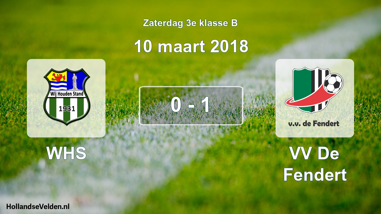 Total number of matches played: WHS - VV De Fendert 0 - 1 (10 March 2018)