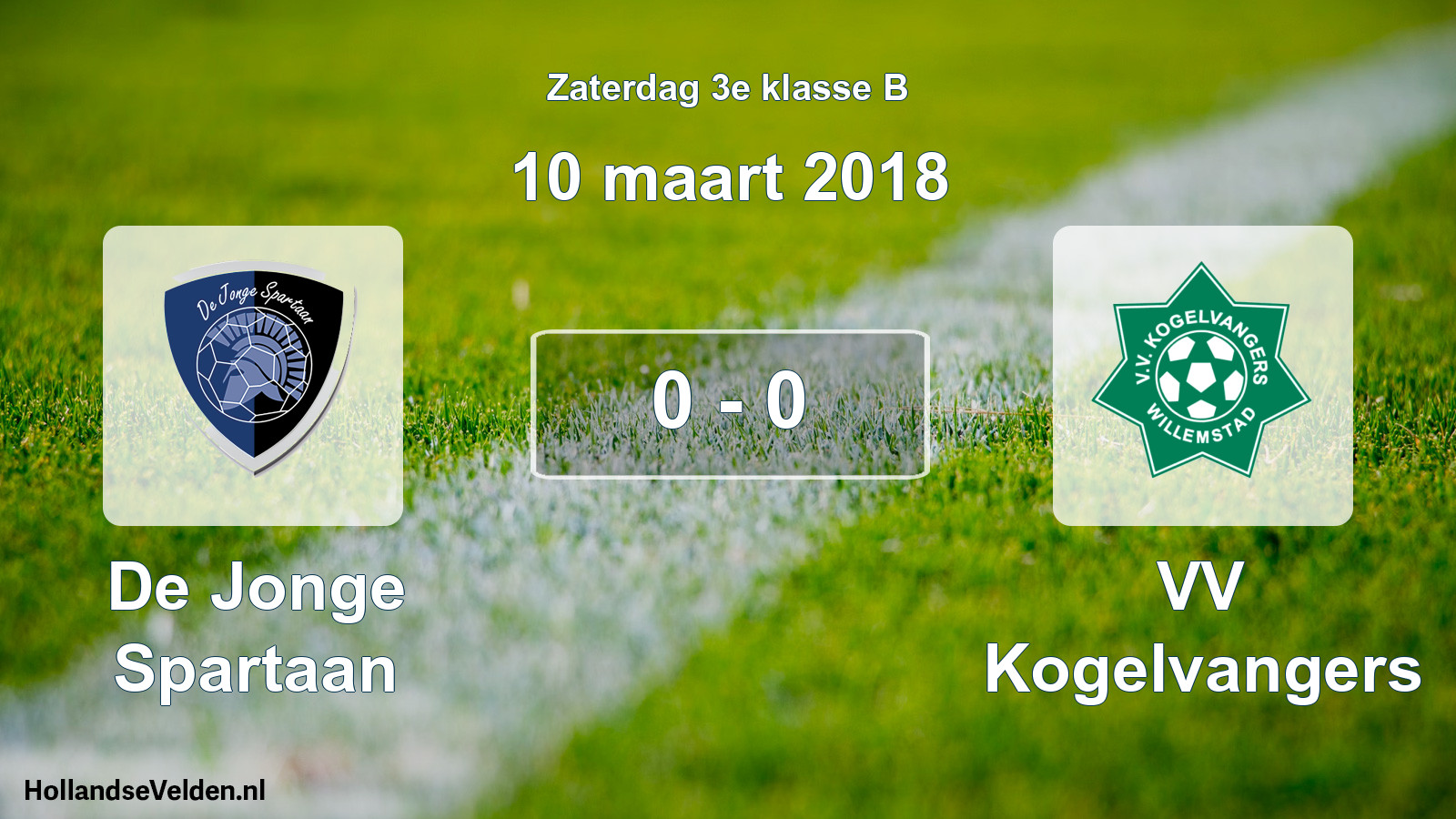Total number of matches played: De Jonge Spartaan - VV Kogelvangers 0 - 0 (10 March 2018)