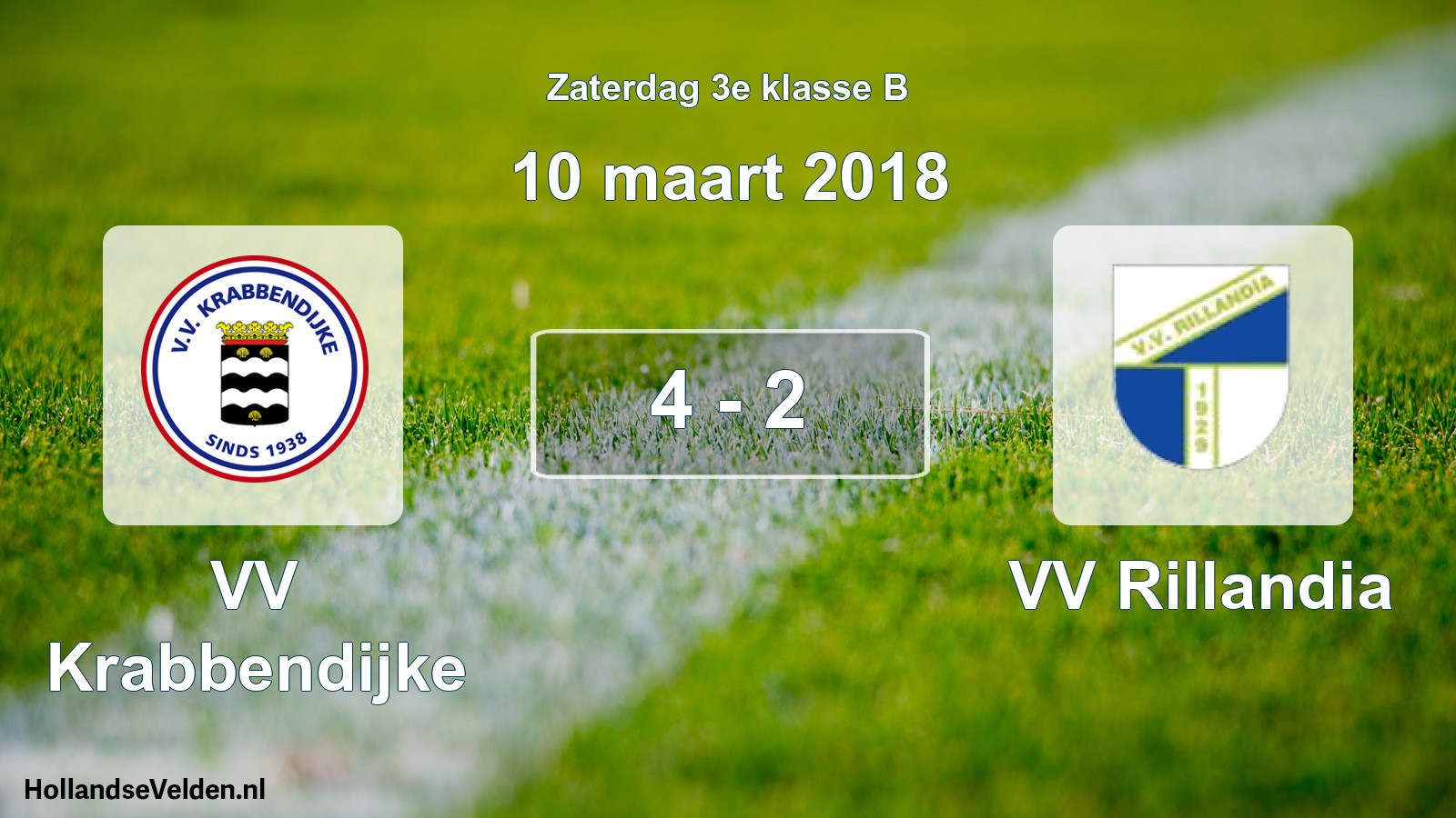 Total number of matches played: VV Krabbendijke - VV Rillandia 4 - 2 (10 March 2018)