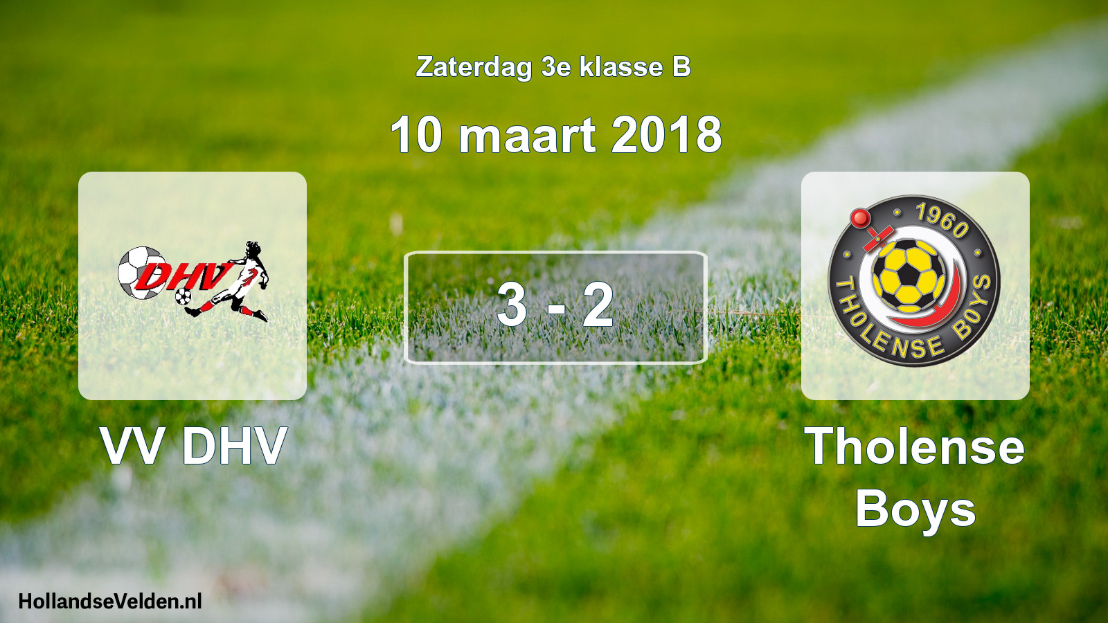 Total number of matches played: VV DHV - Tholense Boys 3 - 2 (10 March 2018)