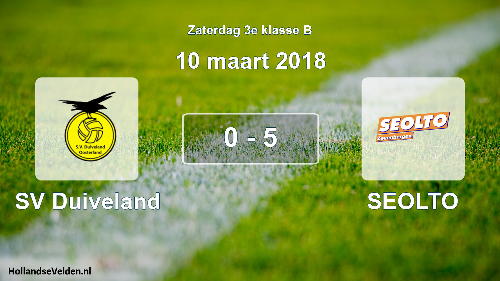 Total number of matches played: SV Duiveland - SEOLTO 0 - 5 (10 March 2018)