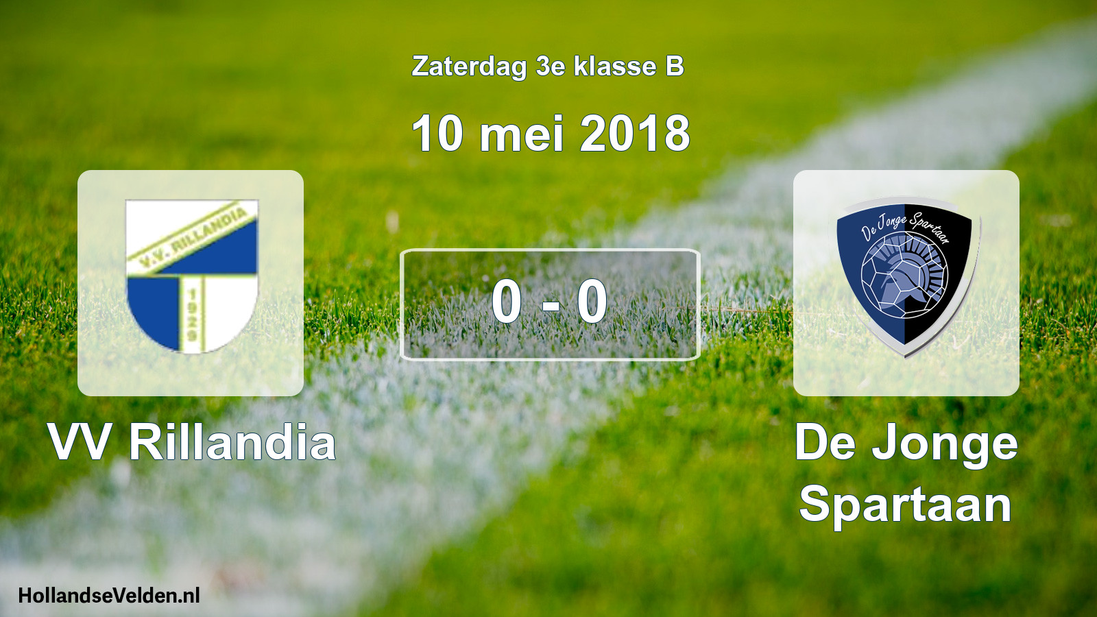 Total number of matches played: VV Rillandia - De Jonge Spartaan 0 - 0 (10 May 2018)