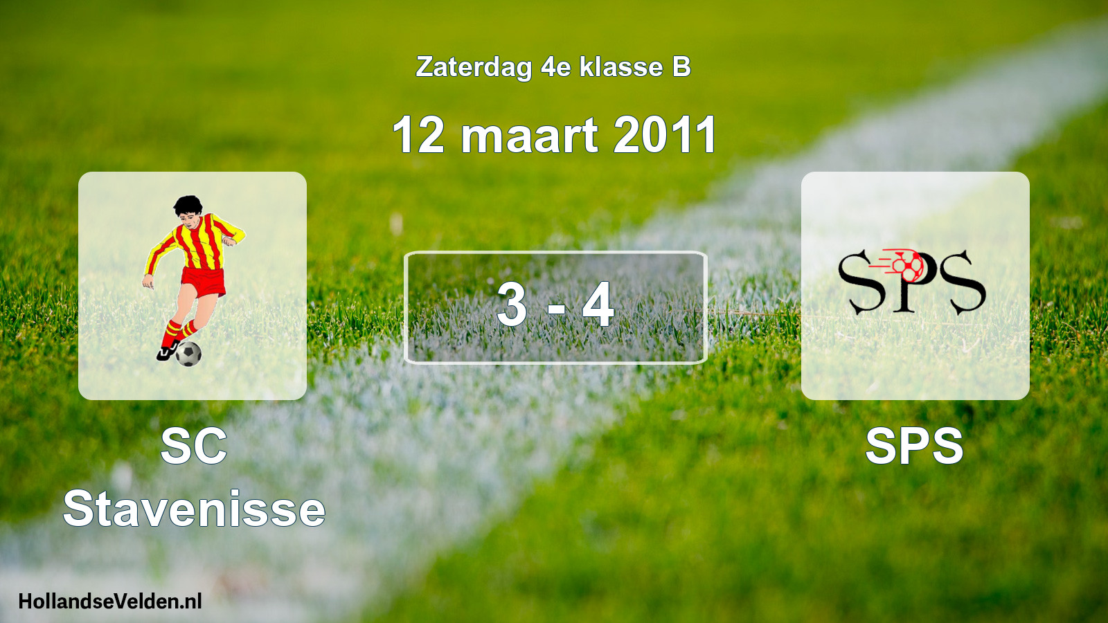 Total number of matches played: SC Stavenisse - SPS 3 - 4 (12 March 2011)