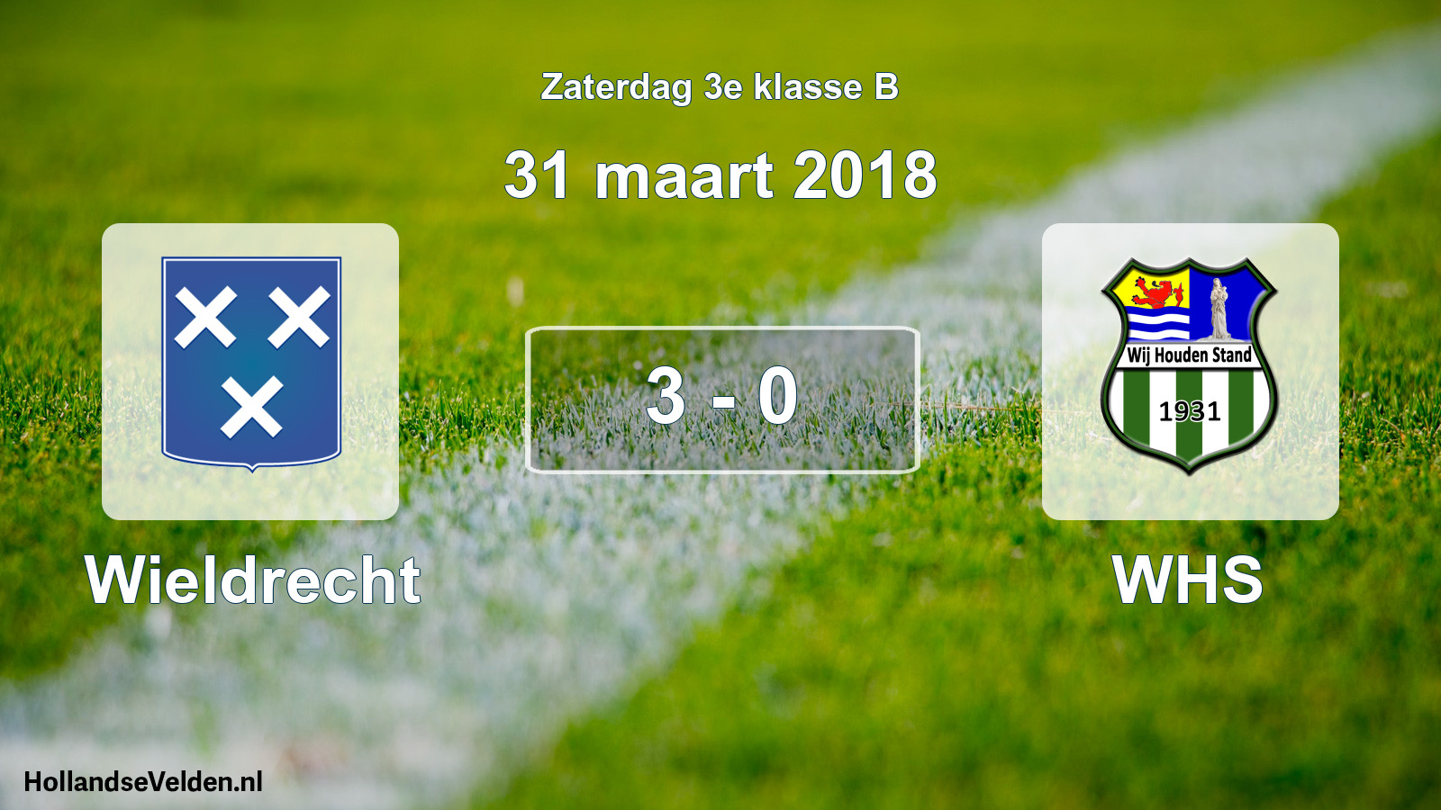 Total number of matches played: Wieldrecht - WHS 3 - 0 (31 March 2018)