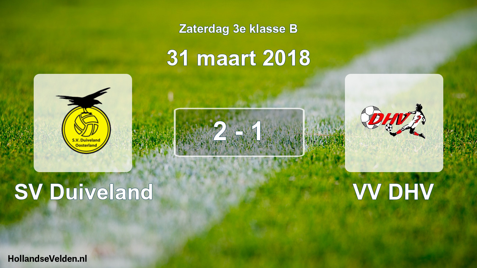 Total number of matches played: SV Duiveland - VV DHV 2 - 1 (31 March 2018)