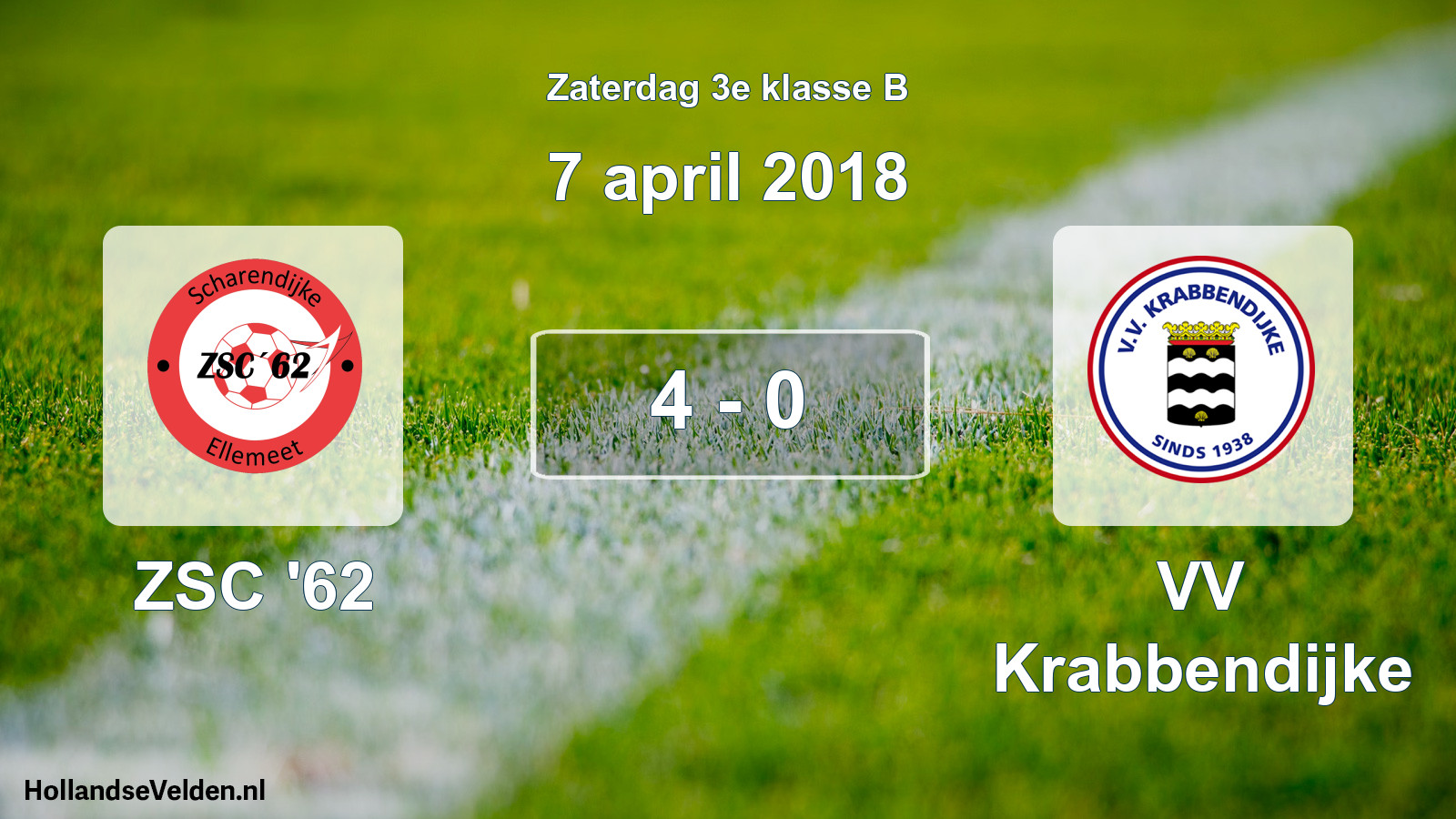 Total number of matches played: ZSC '62 - VV Krabbendijke 4 - 0 (7 April 2018)