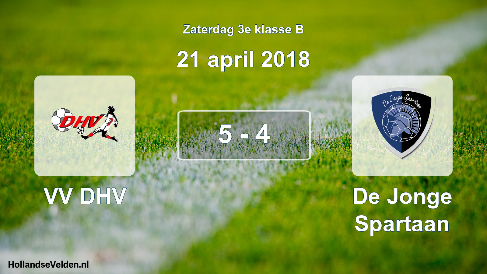 Total number of matches played: VV DHV - De Jonge Spartaan 5 - 4 (21 April 2018)
