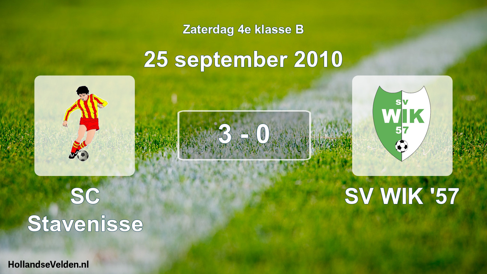 Total number of matches played: SC Stavenisse - SV WIK '57 3 - 0 (25 September 2010)