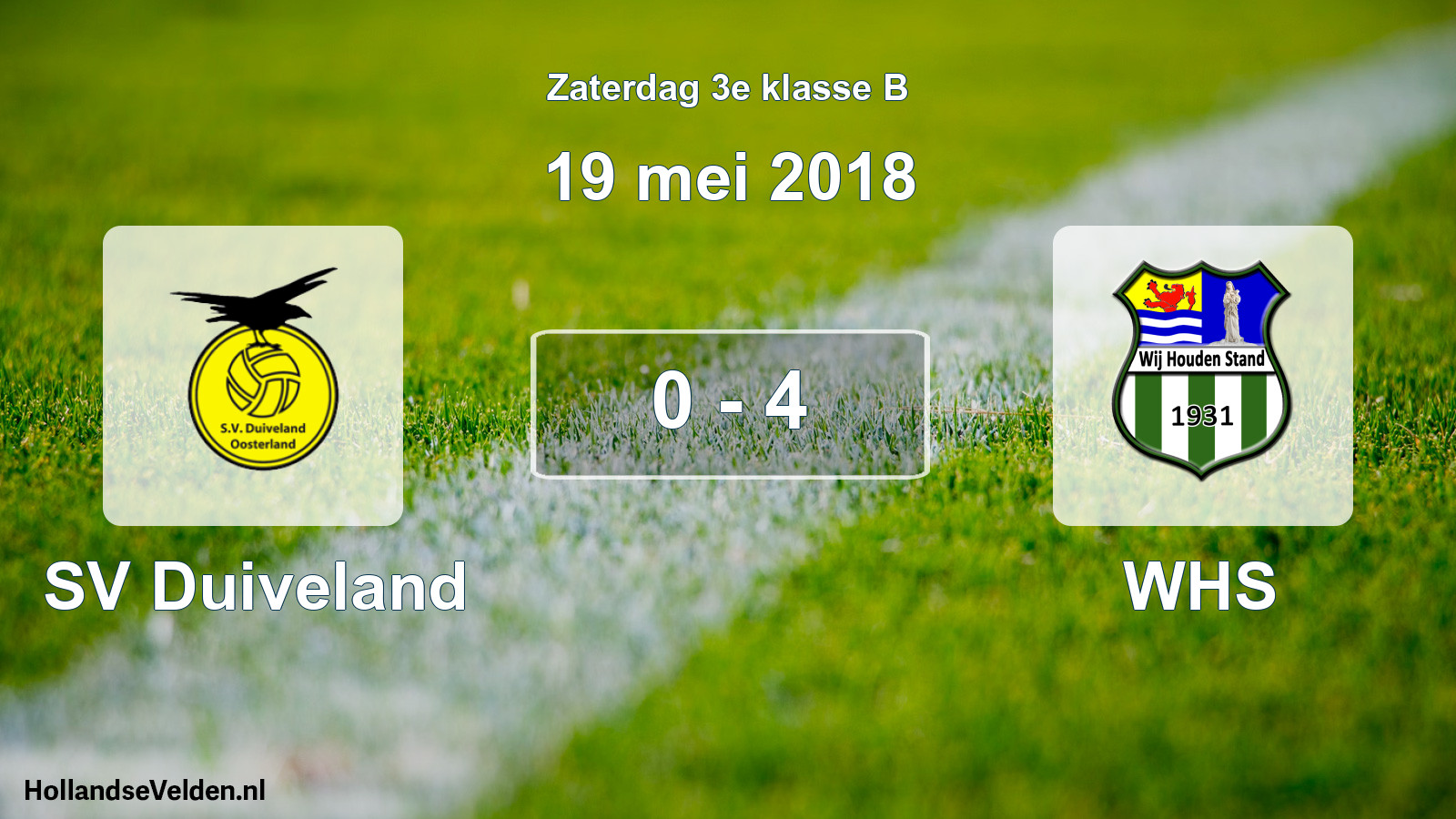 Total number of matches played: SV Duiveland - WHS 0 - 4 (19 May 2018)