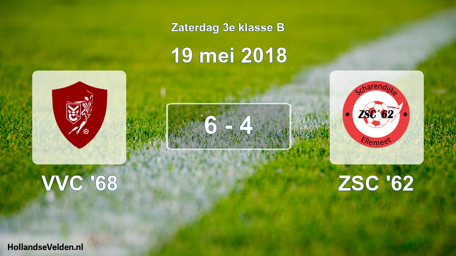 Total number of matches played: VVC '68 - ZSC '62 6 - 4 (19 May 2018)
