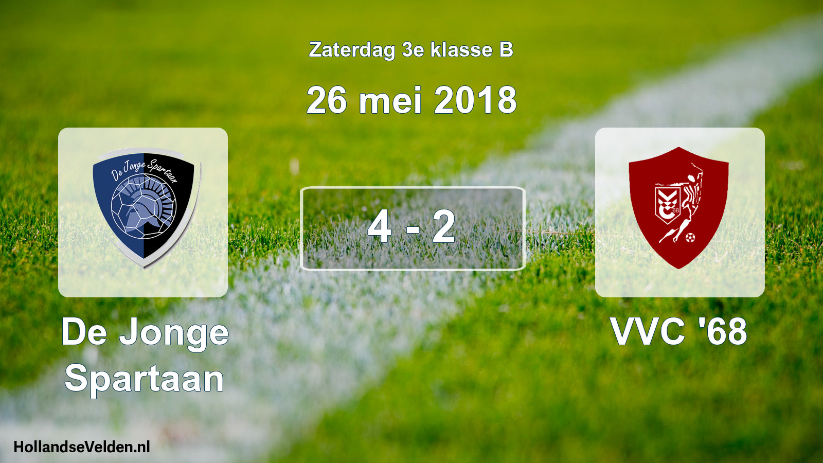 Total number of matches played: De Jonge Spartaan - VVC '68 4 - 2 (26 May 2018)