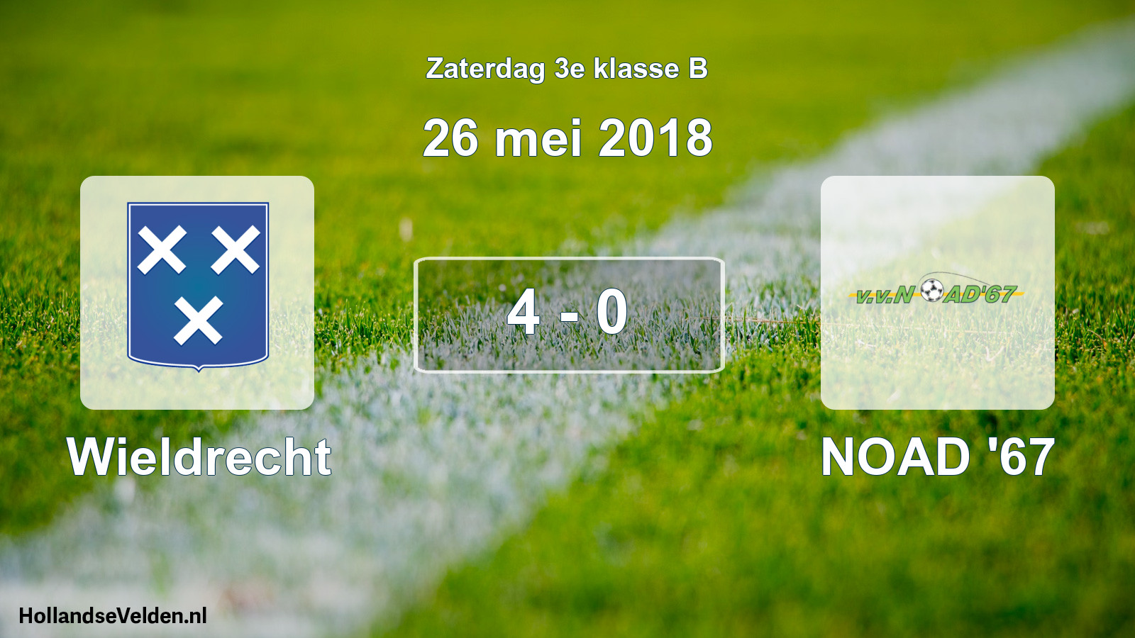 Total number of matches played: Wieldrecht - NOAD '67 4 - 0 (26 May 2018)