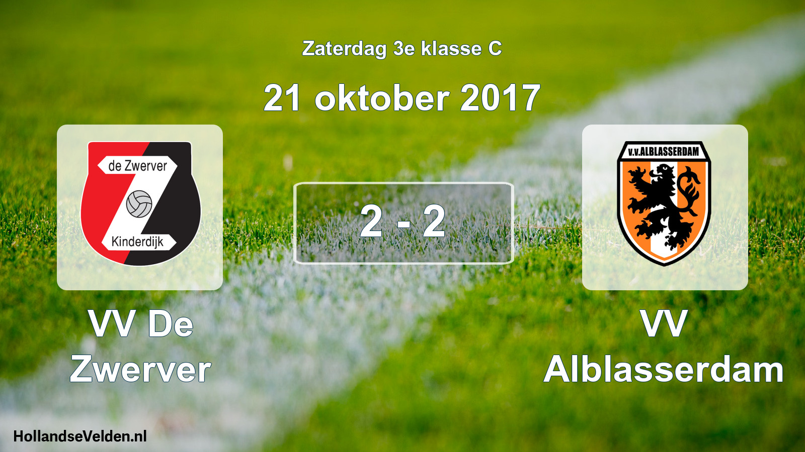 Total number of matches played: VV De Zwerver - VV Alblasserdam 2 - 2 (21 October 2017)