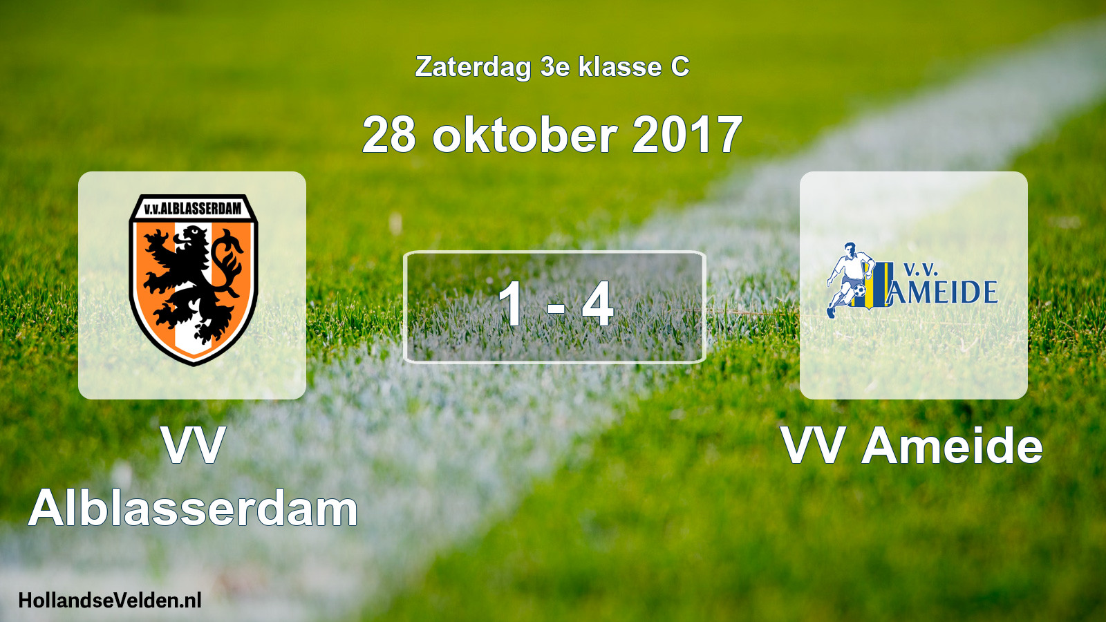 Total number of matches played: VV Alblasserdam - VV Ameide 1 - 4 (28 October 2017)