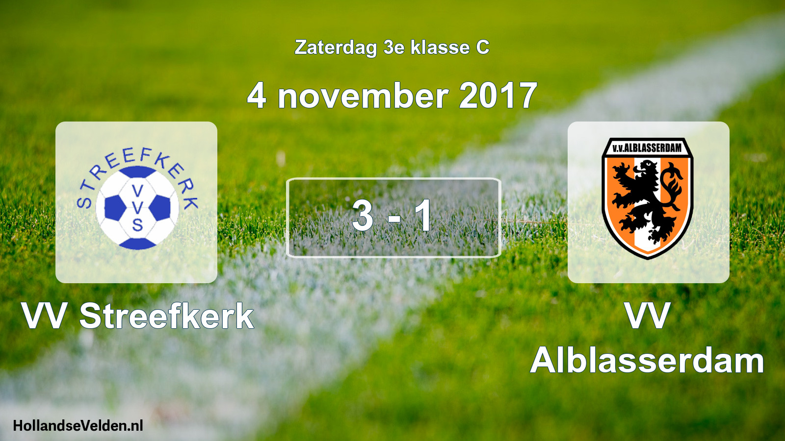 Total number of matches played: VV Streefkerk - VV Alblasserdam 3 - 1 (4 November 2017)