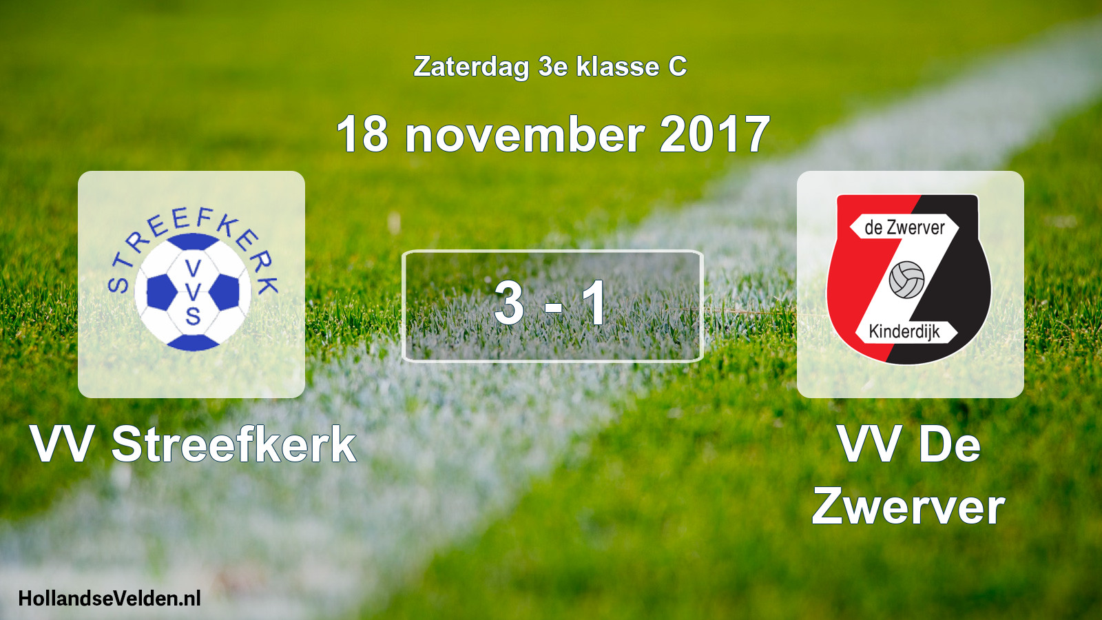 Total number of matches played: VV Streefkerk - VV De Zwerver 3 - 1 (18 November 2017)