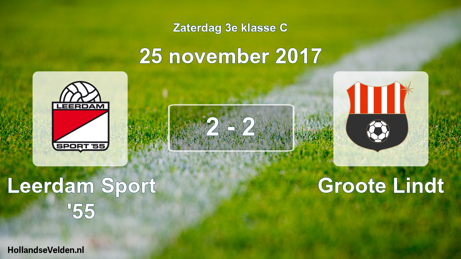 Total number of matches played: Leerdam Sport '55 - Groote Lindt 2 - 2 (25 November 2017)