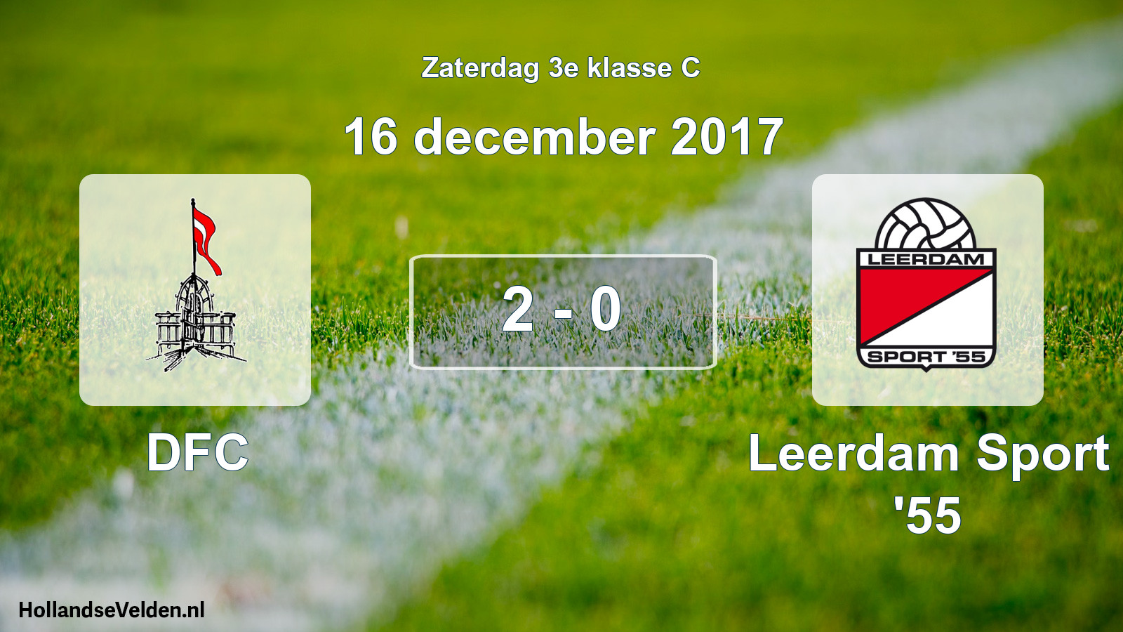 Total number of matches played: DFC - Leerdam Sport '55 2 - 0 (16 December 2017)