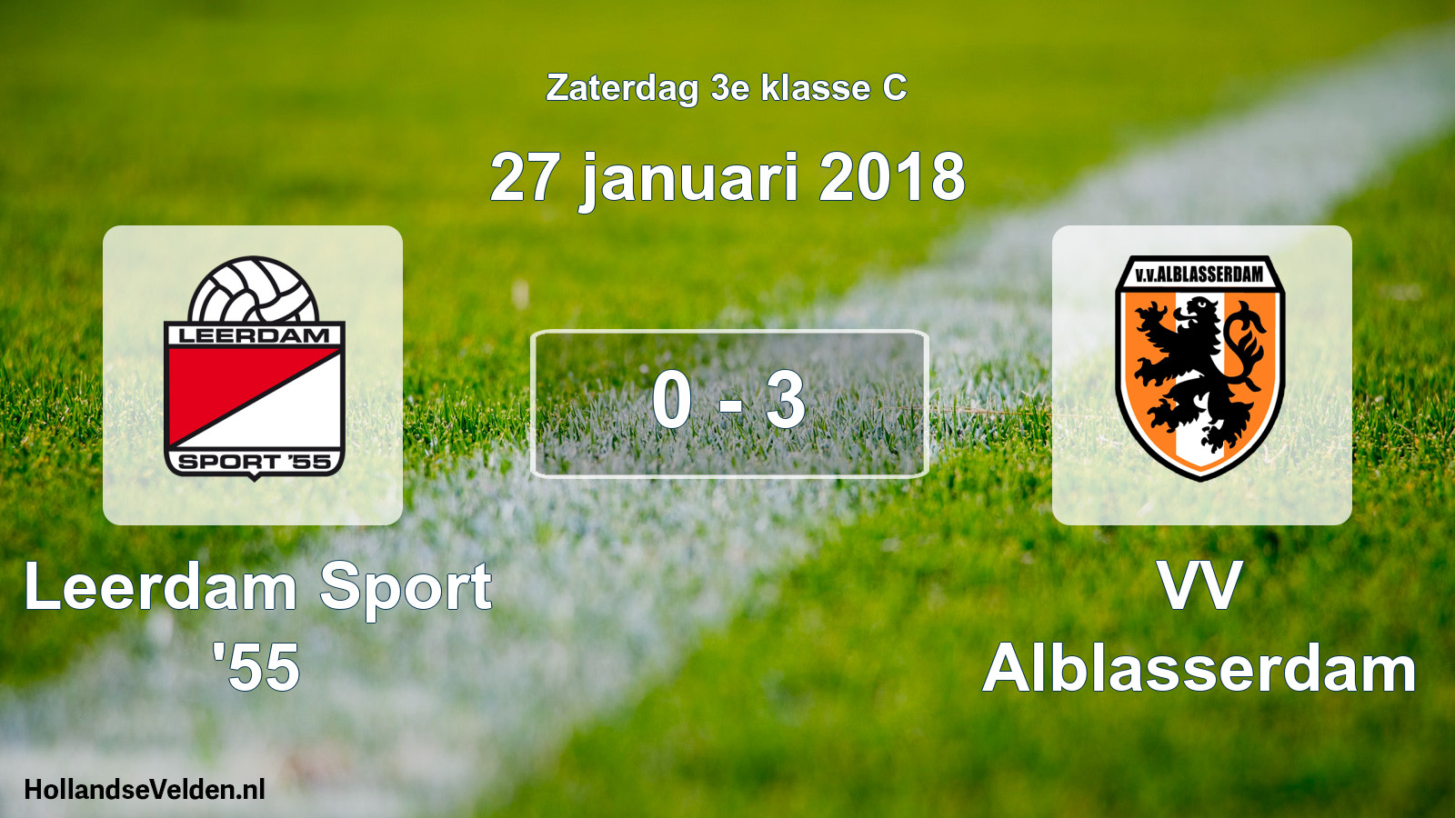 Total number of matches played: Leerdam Sport '55 - VV Alblasserdam 0 - 3 (27 January 2018)