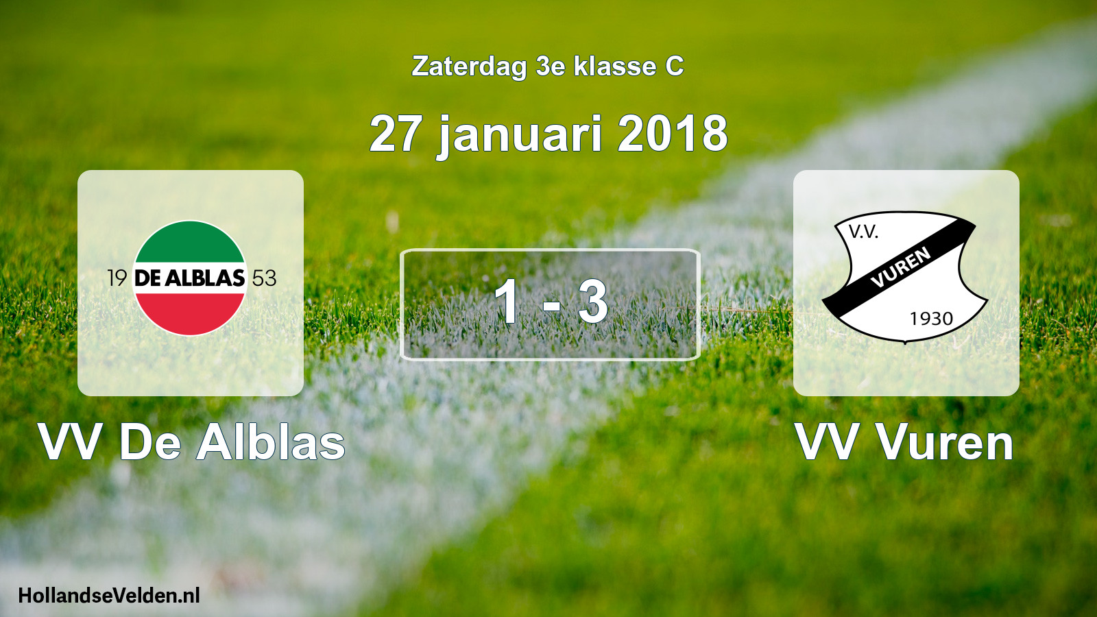 Total number of matches played: VV De Alblas - VV Vuren 1 - 3 (27 January 2018)