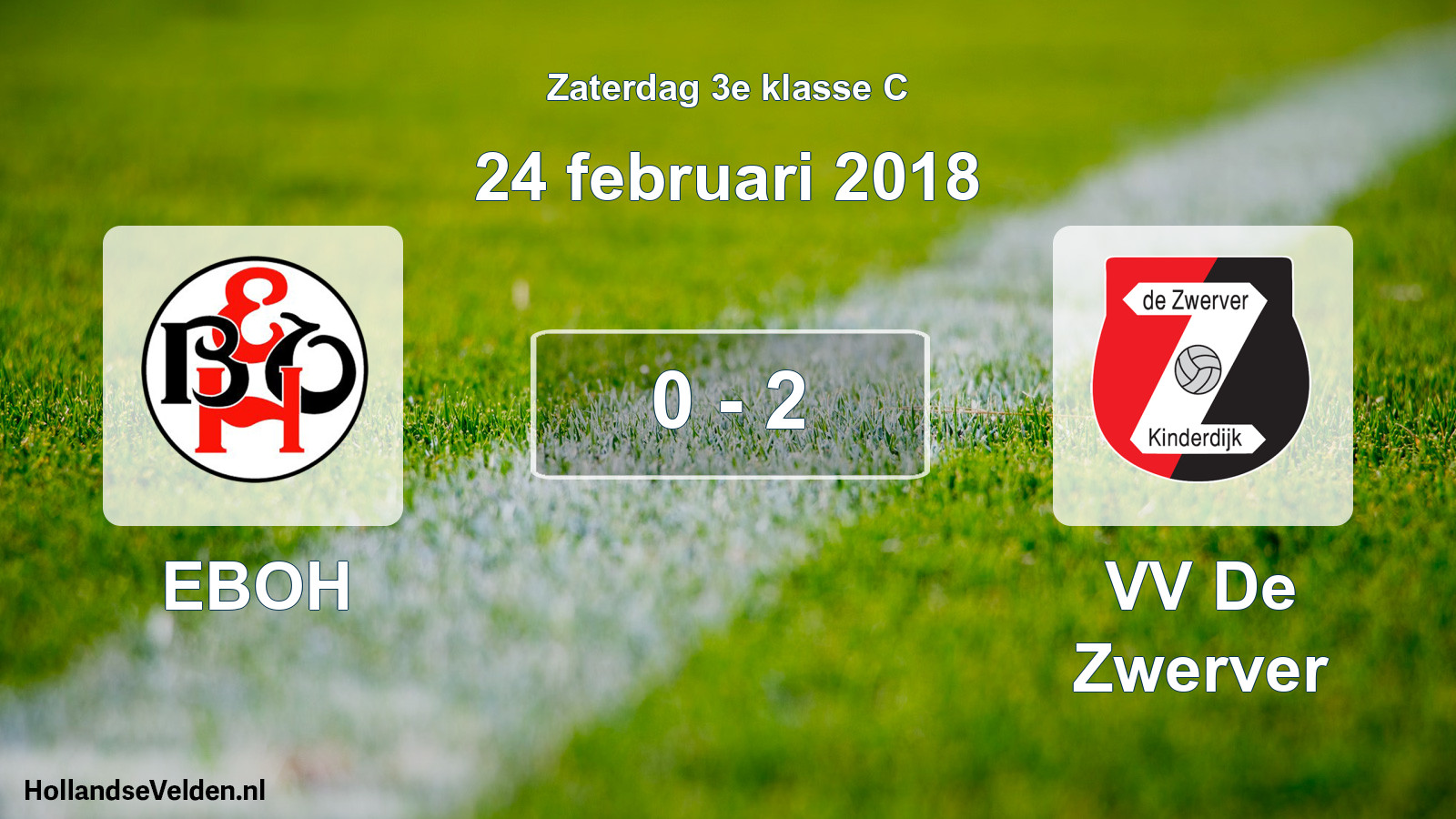 Total number of matches played: EBOH - VV De Zwerver 0 - 2 (24 February 2018)