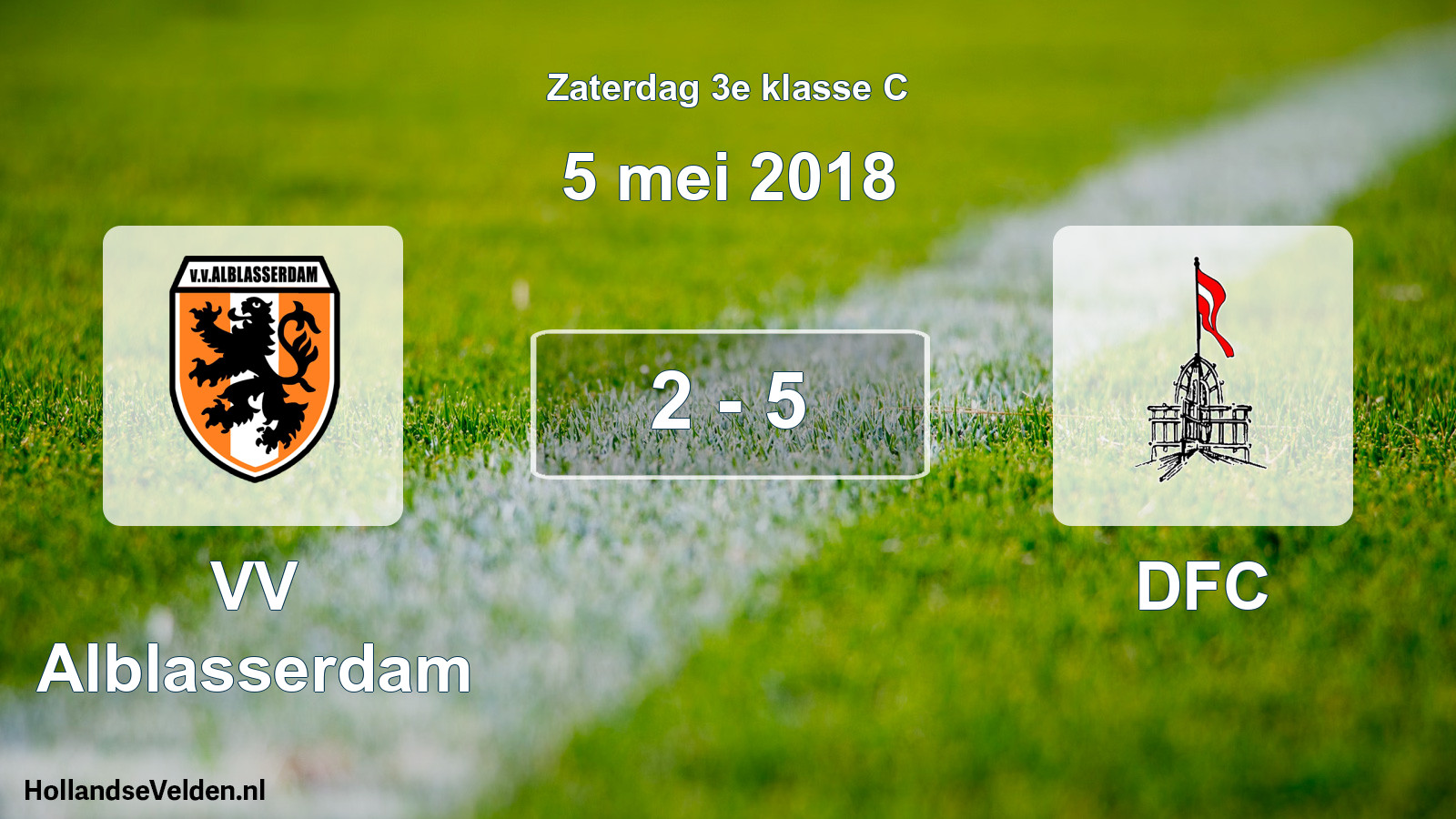 Total number of matches played: VV Alblasserdam - DFC 2 - 5 (5 May 2018)