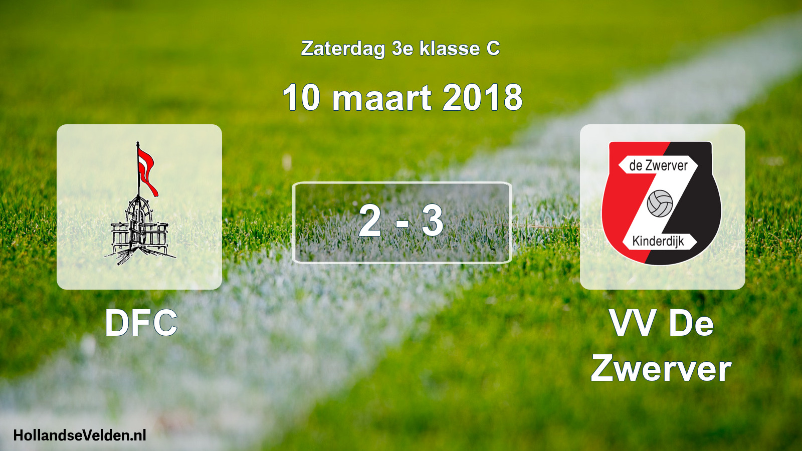 Total number of matches played: DFC - VV De Zwerver 2 - 3 (10 March 2018)