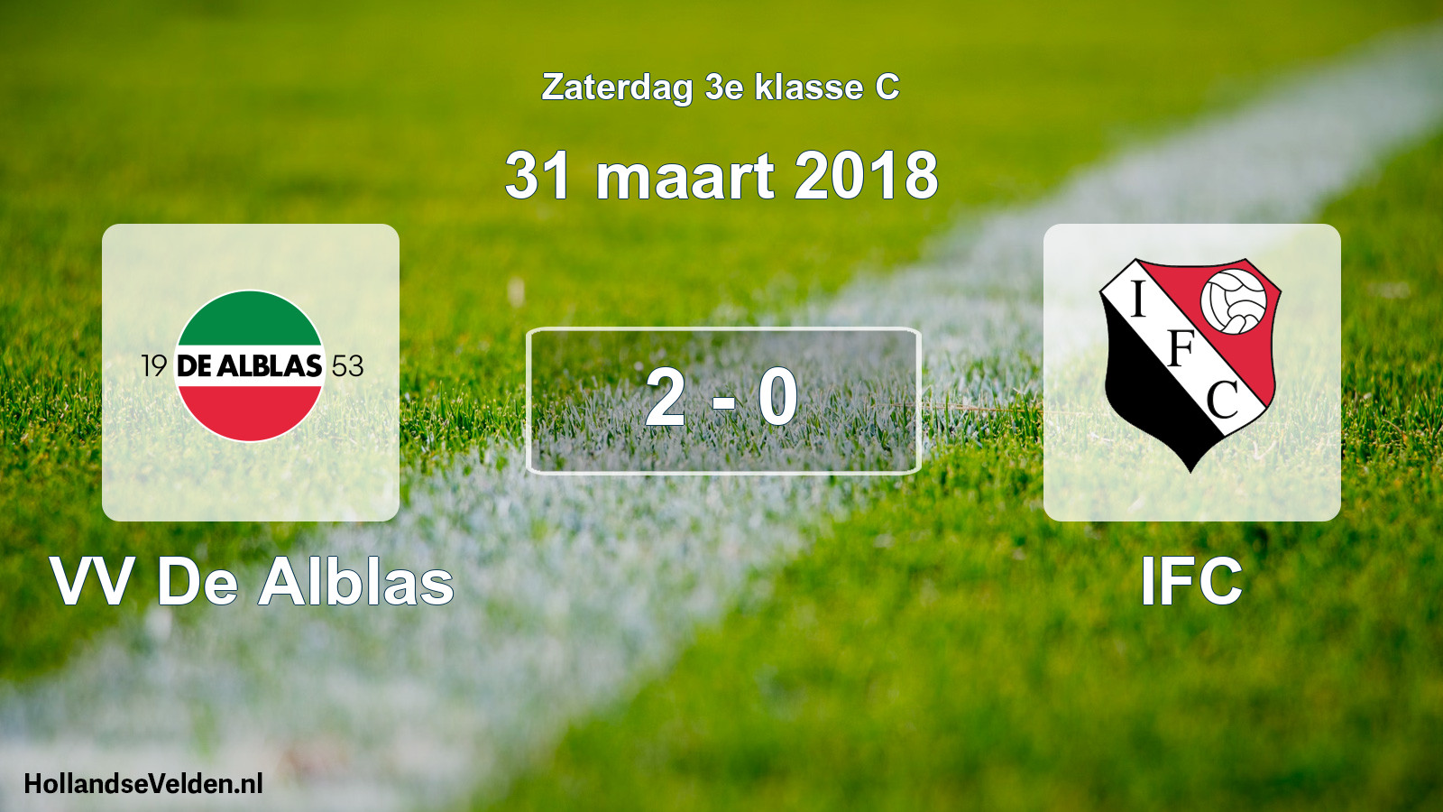 Total number of matches played: VV De Alblas - IFC 2 - 0 (31 March 2018)