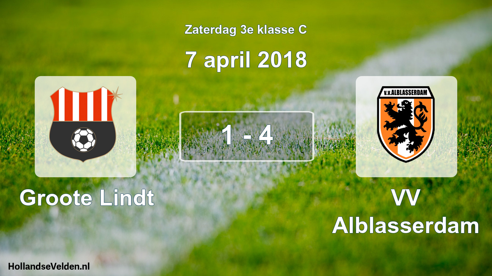 Total number of matches played: Groote Lindt - VV Alblasserdam 1 - 4 (7 April 2018)