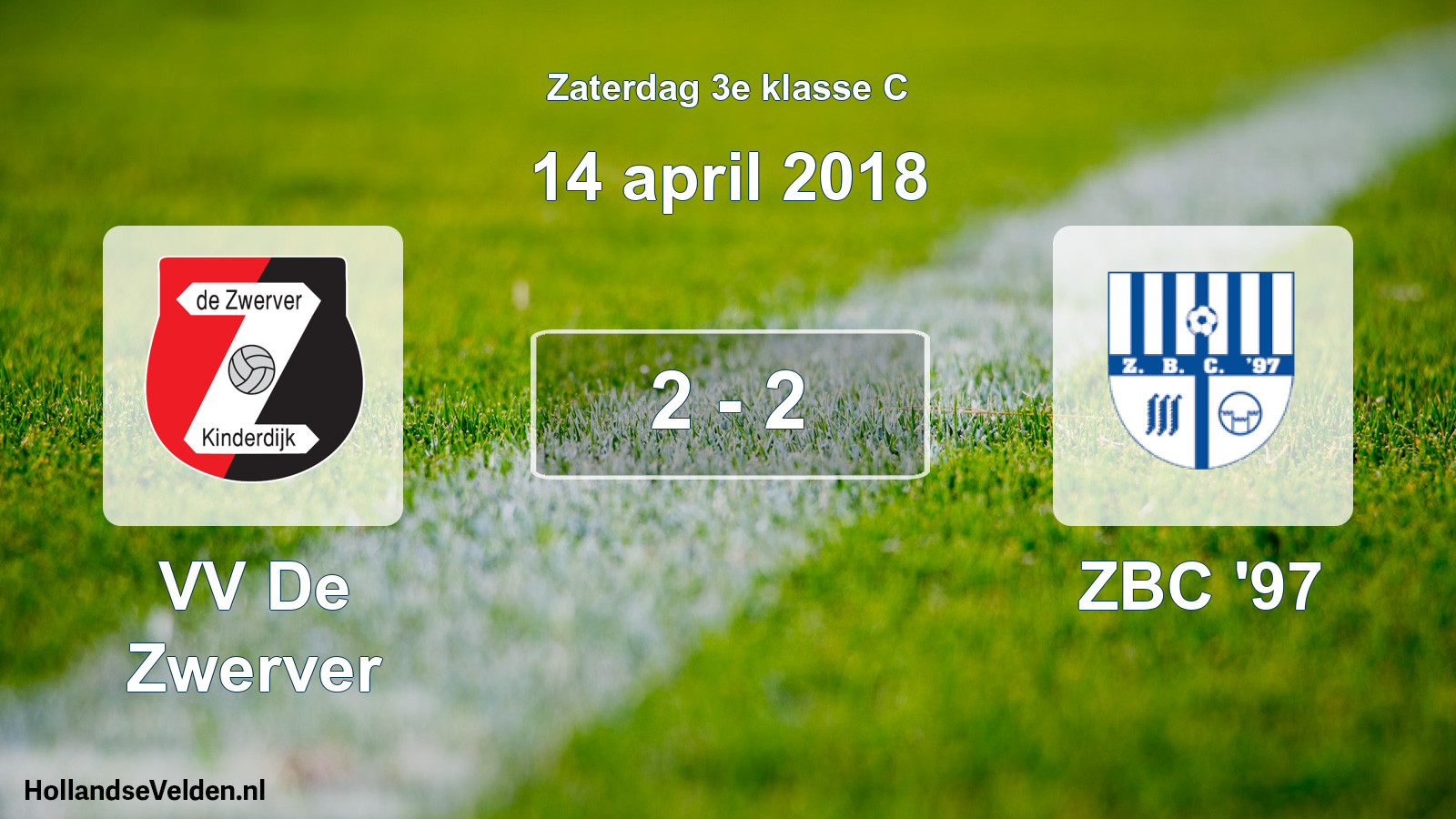 Total number of matches played: VV De Zwerver - ZBC '97 2 - 2 (14 April 2018)
