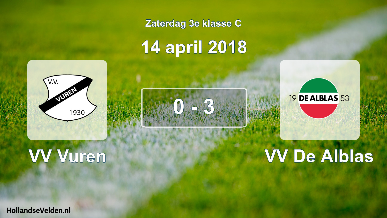 Total number of matches played: VV Vuren - VV De Alblas 0 - 3 (14 April 2018)