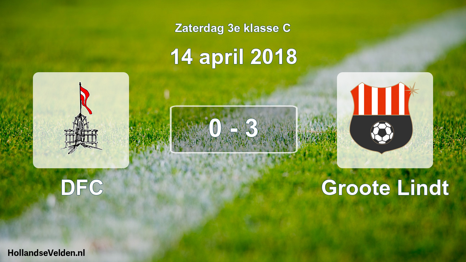 Total number of matches played: DFC - Groote Lindt 0 - 3 (14 April 2018)