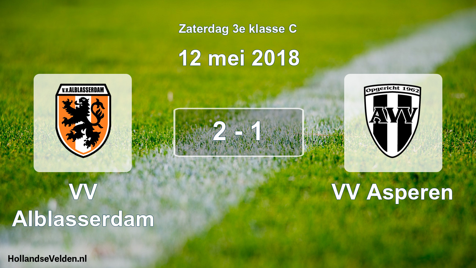 Total number of matches played: VV Alblasserdam - VV Asperen 2 - 1 (12 May 2018)
