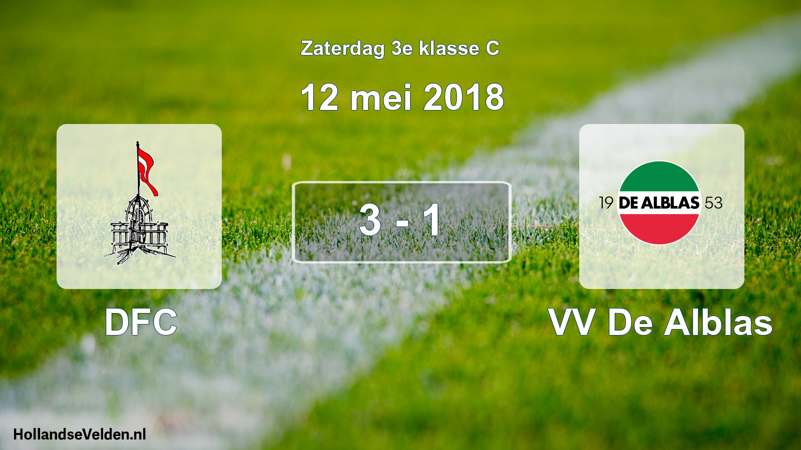 Total number of matches played: DFC - VV De Alblas 3 - 1 (12 May 2018)