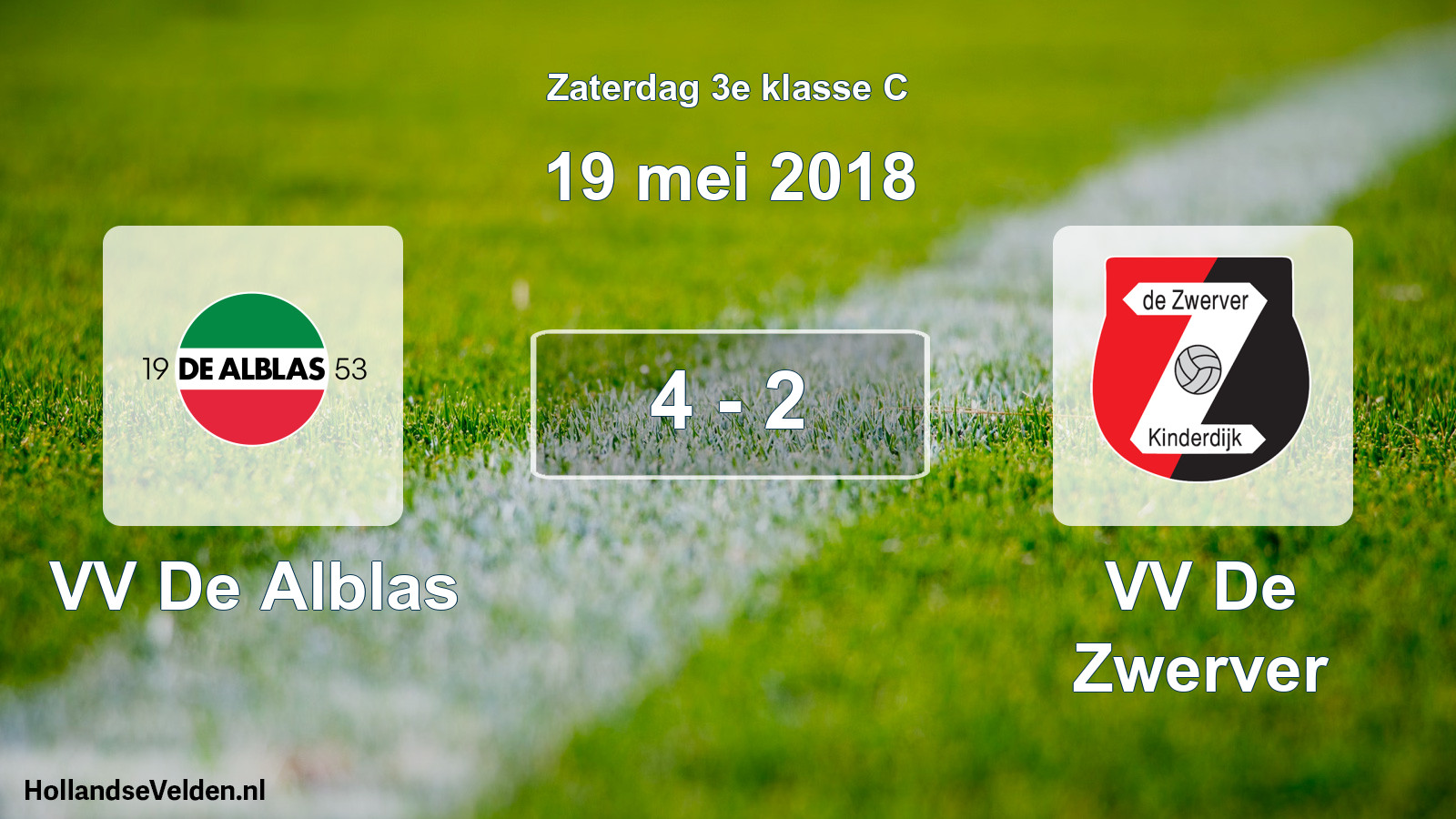 Total number of matches played: VV De Alblas - VV De Zwerver 4 - 2 (19 May 2018)