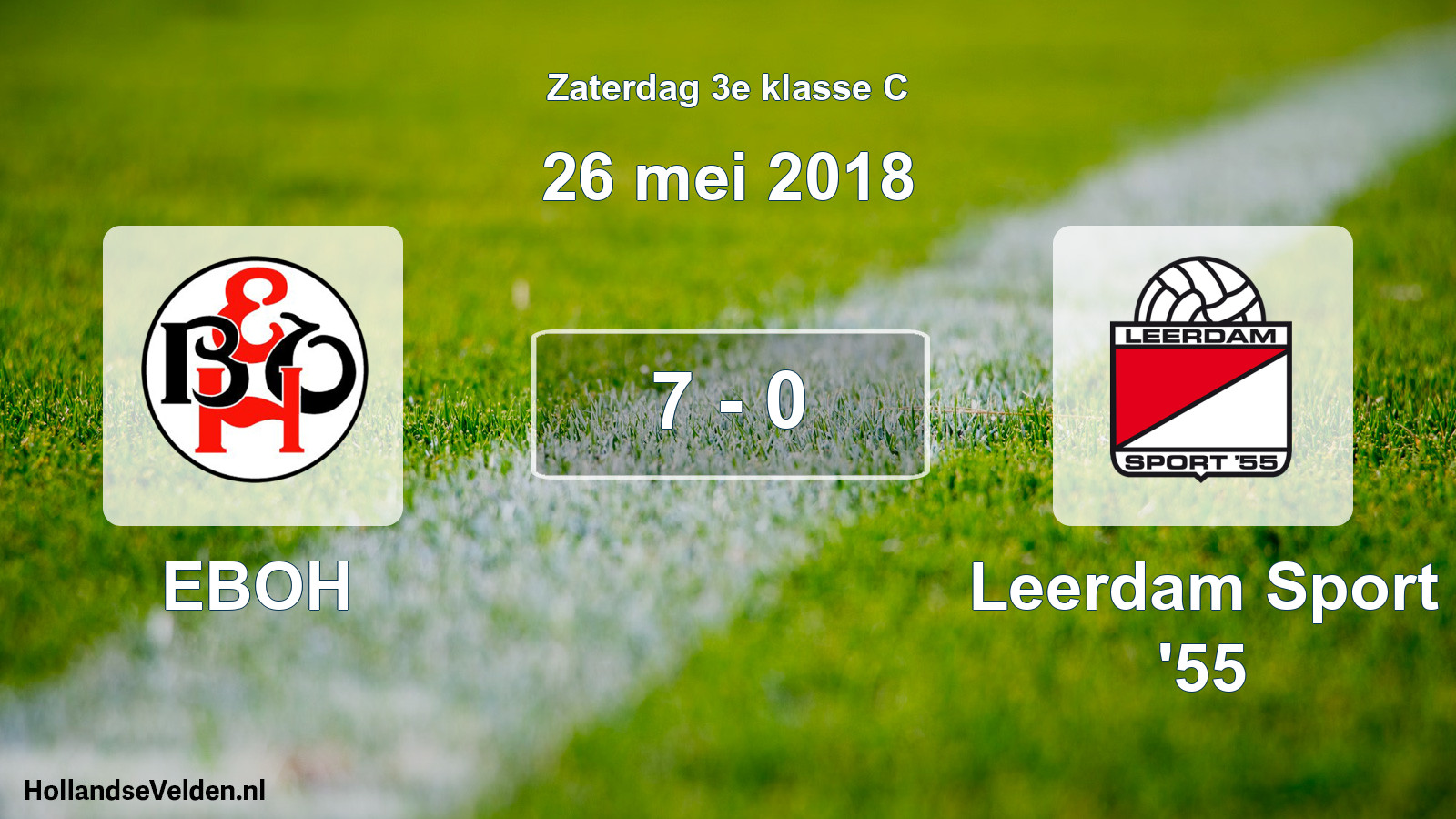 Total number of matches played: EBOH - Leerdam Sport '55 7 - 0 (26 May 2018)
