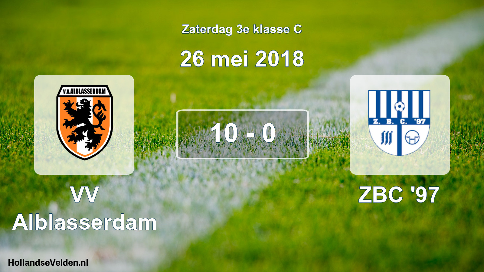 Total number of matches played: VV Alblasserdam - ZBC '97 10 - 0 (26 May 2018)