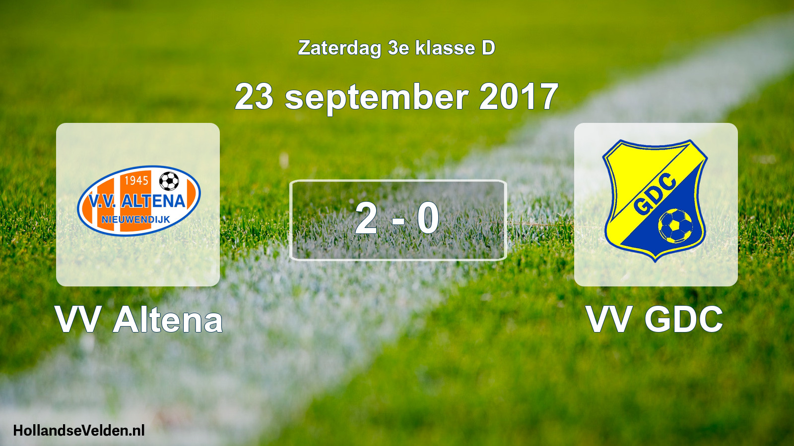 Total number of matches played: VV Altena - VV GDC 2 - 0 (23 September 2017)
