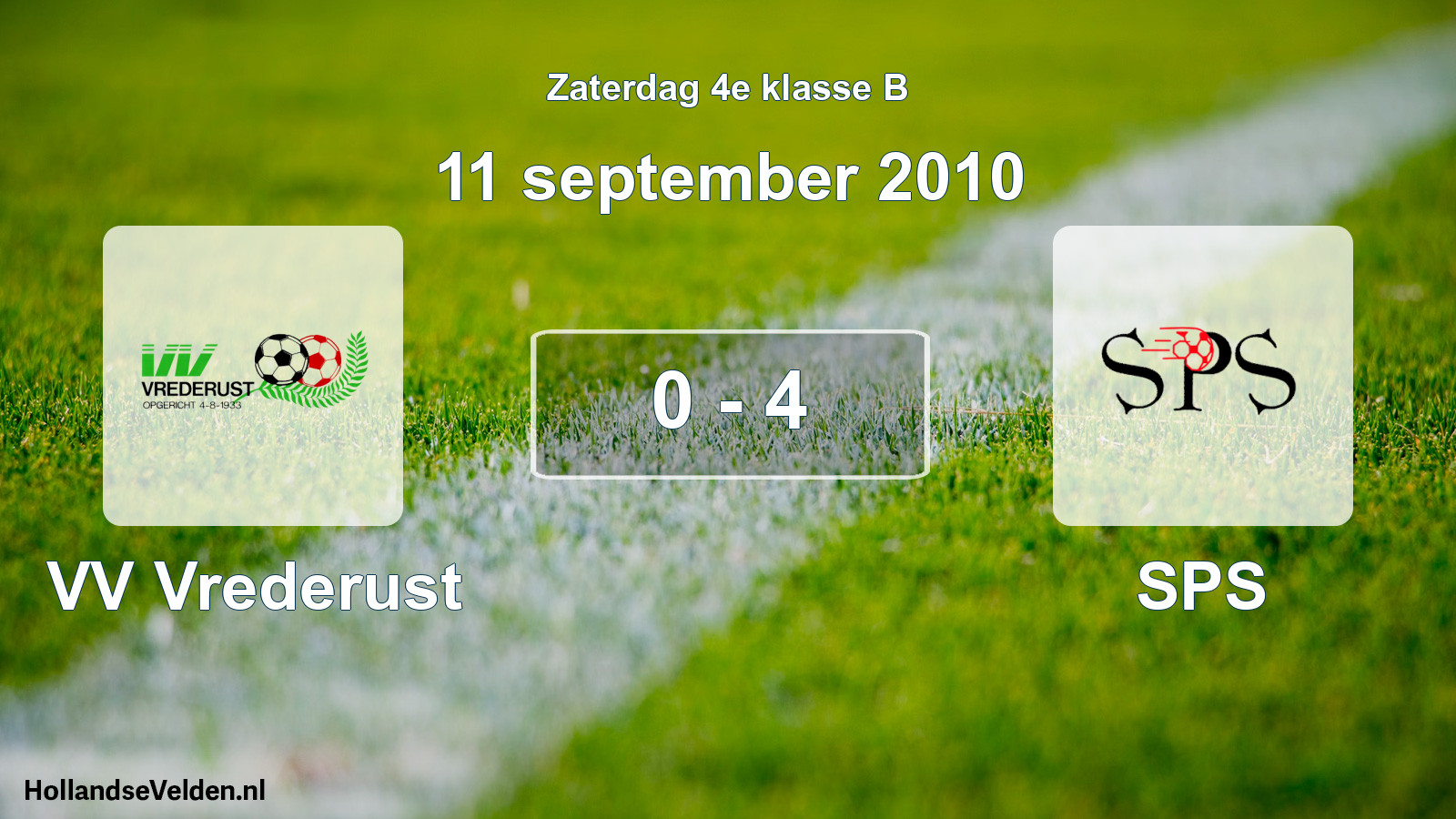 Total number of matches played: VV Vrederust - SPS 0 - 4 (11 September 2010)