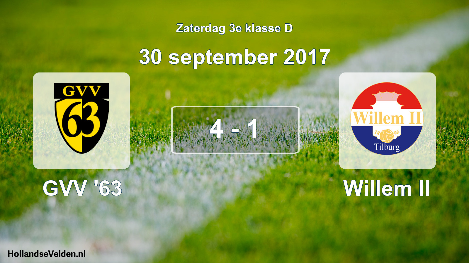 Total number of matches played: GVV '63 - Willem II 4 - 1 (30 September 2017)