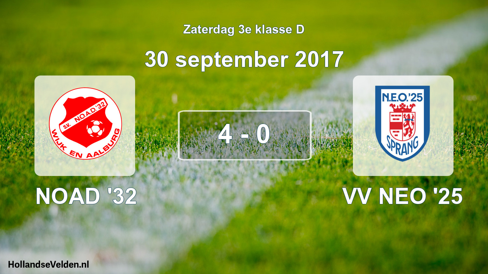Total number of matches played: NOAD '32 - VV NEO '25 4 - 0 (30 September 2017)